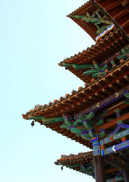 Bells hanging on eaves